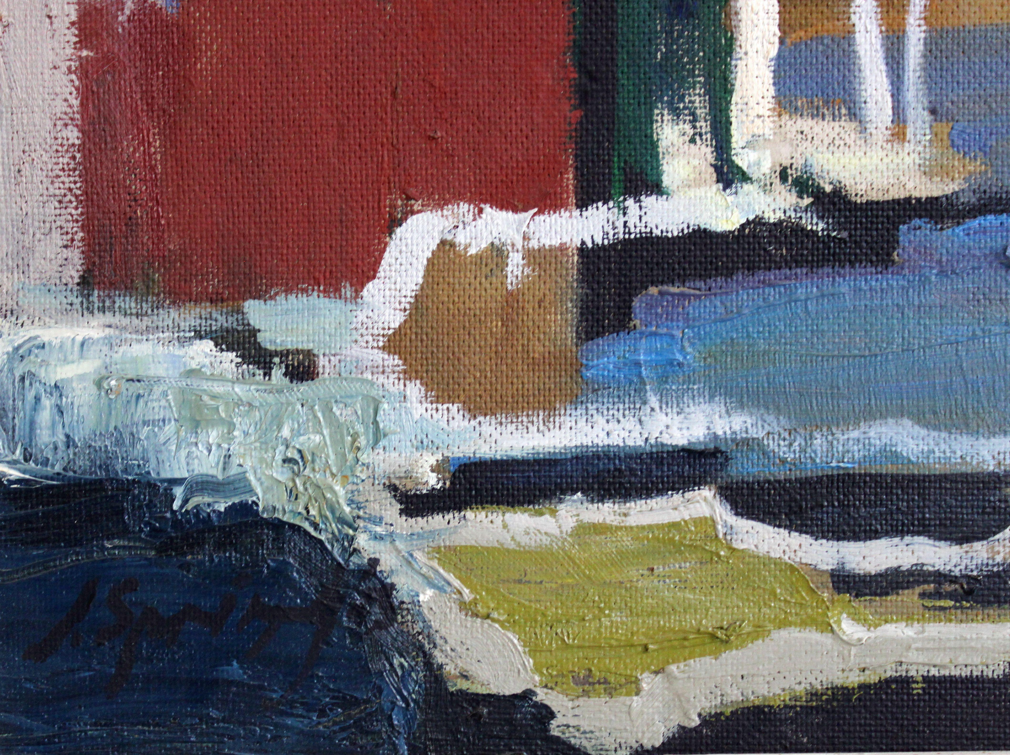 Folksong. 2001, oil on cardboard, 92, 5 x 57, 5 cm - Abstract Expressionist Painting by Jekabs Arturs Springis 