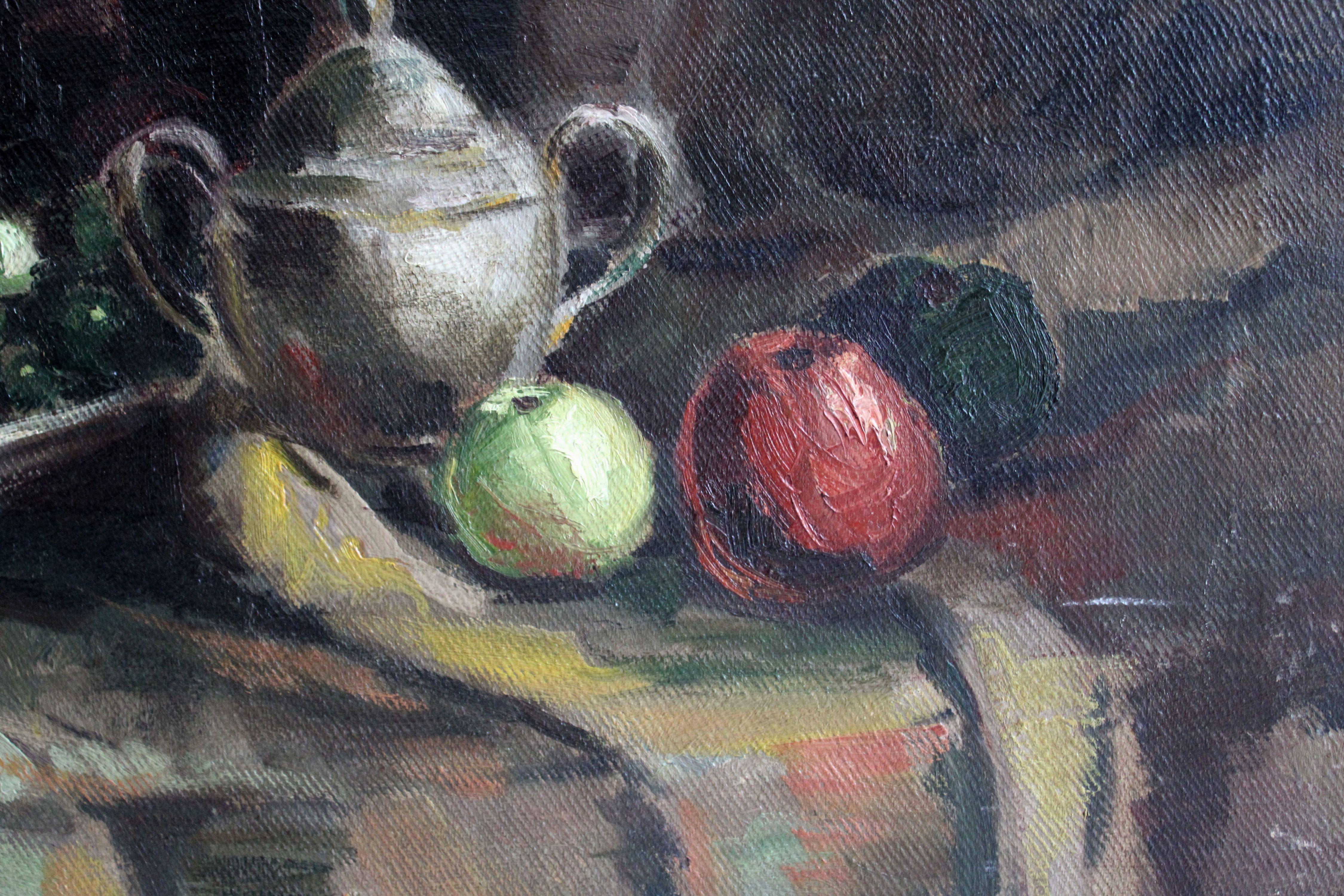 Naturaleza muerta. Óleo sobre lienzo. 80x100 cm - Still-Life Painting Negro de Jekabs Arturs Springis 