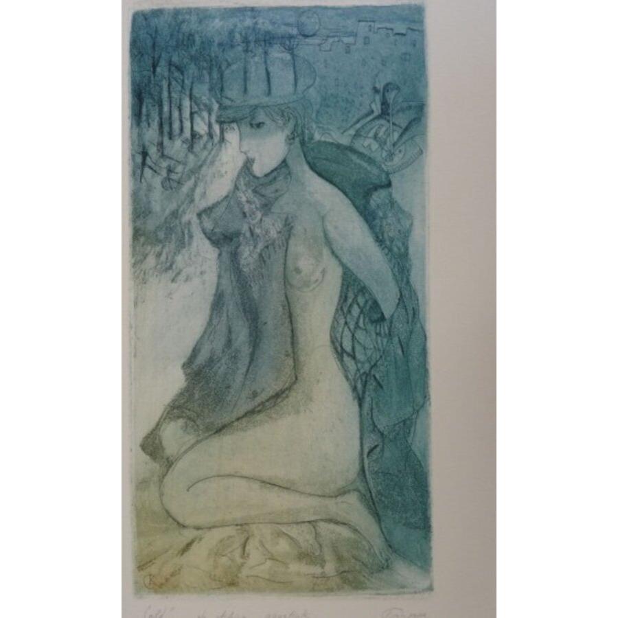 Nude Painting di Jekaterina Gryazeva - Freddo. 2009 a/e, acquatinta, ocra, carta 28x17 cm