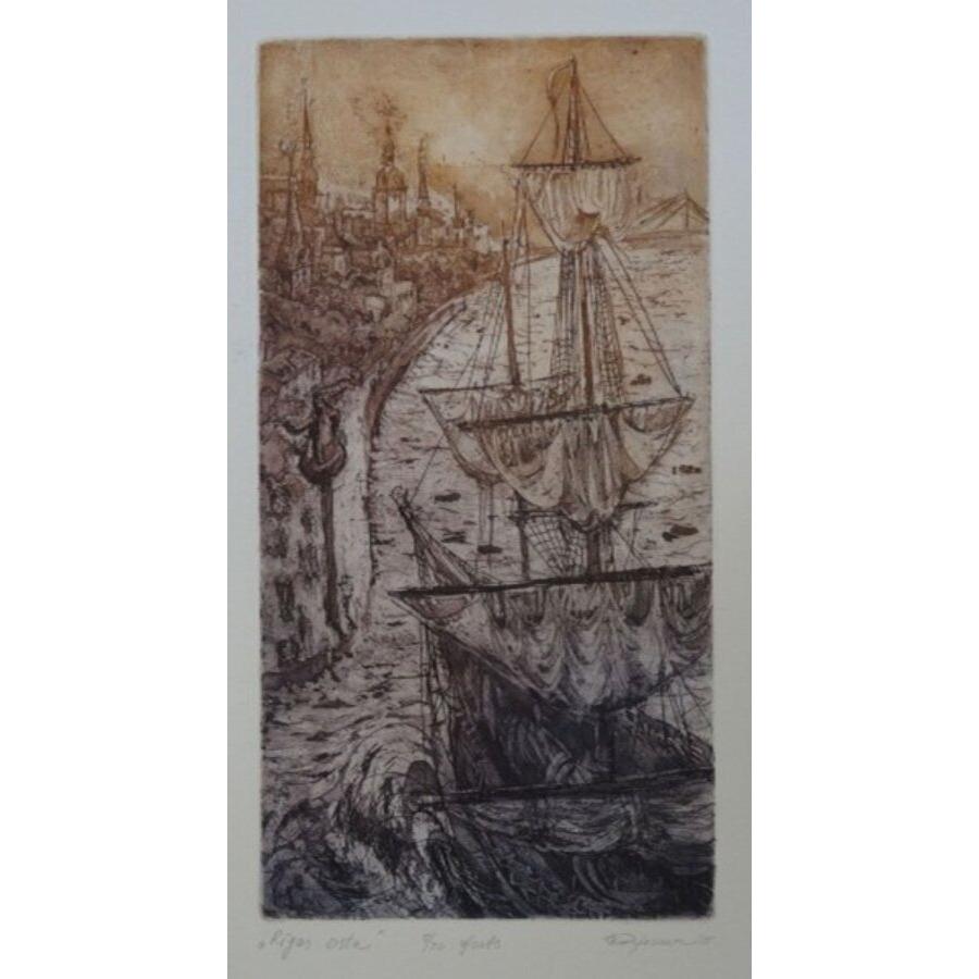 Porto di Riga. 2015, carta, acquaforte, 28x15 cm 7/30