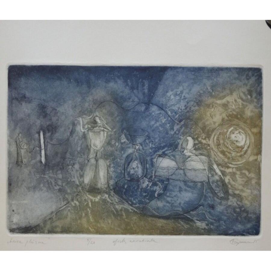 Flusso del tempo. 2015, carta, acquatinta, acquaforte, 23x37 cm 5/20