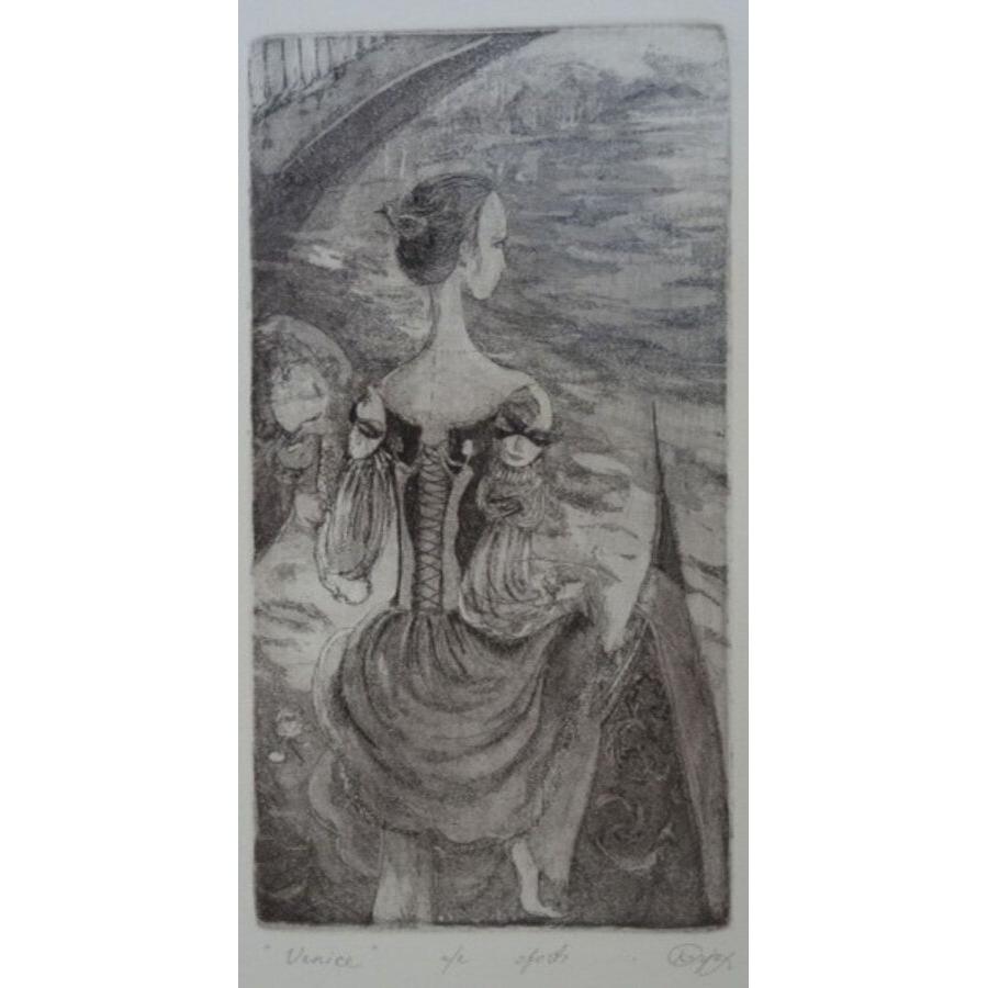Venecia. 2009, papel, aguafuerte, 29x15 cm a/e