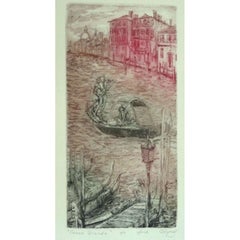 Canal Grande di Venezia. 2015, carta, acquaforte, lacca morbida, 26x14 cm 7/20