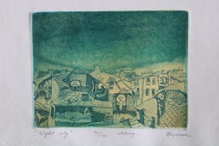 Night city  2005, paper, etching, 13x16 cm 40/100