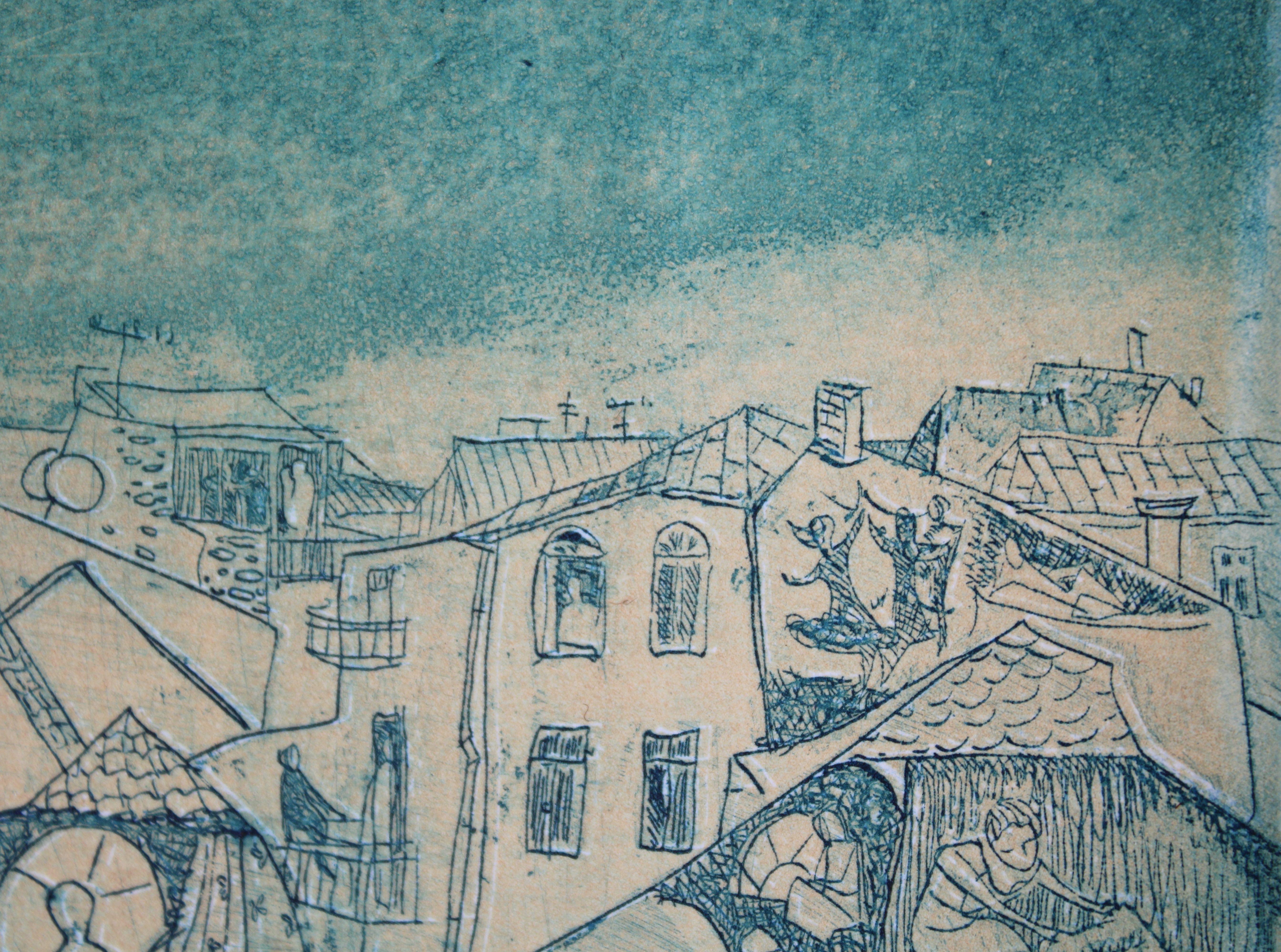 Night city  2005, paper, etching, 13x16 cm 40/100 For Sale 1