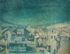 Night city  2005, paper, etching, 13x16 cm 40/100
