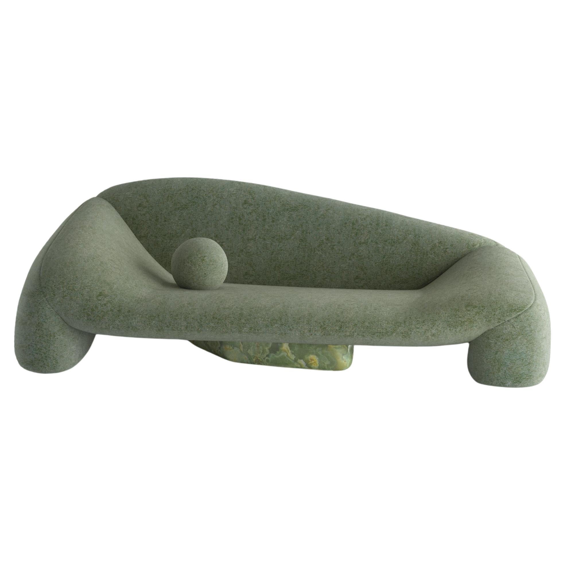 Jell Sofa in Light Green Fabric by Alter Ego Studio For Sale