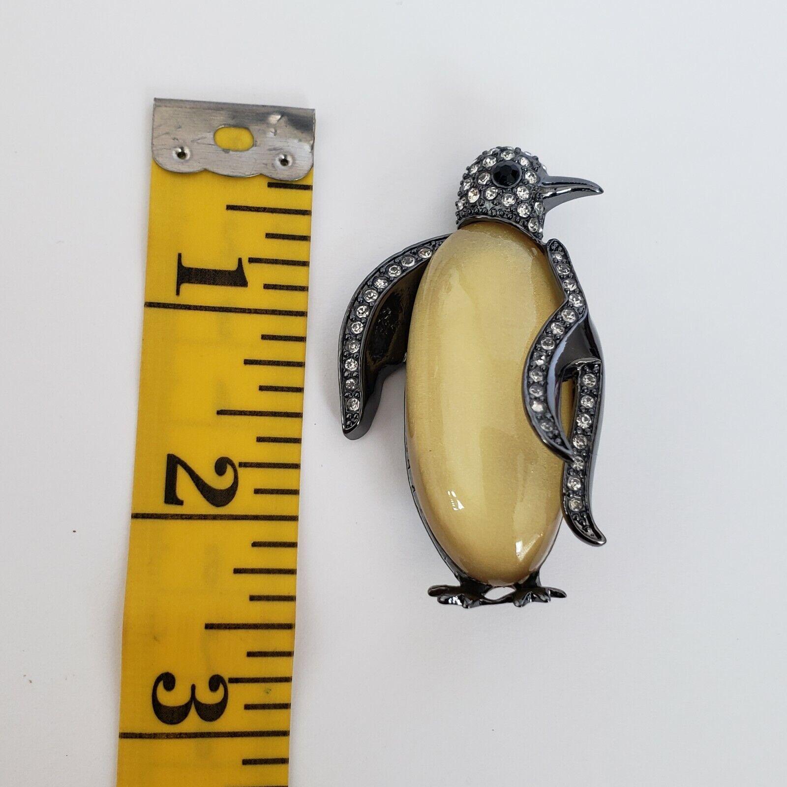 Modernist Jelly Belly and Crystal Penguin Rare Mid Century Modern Brooch Pin