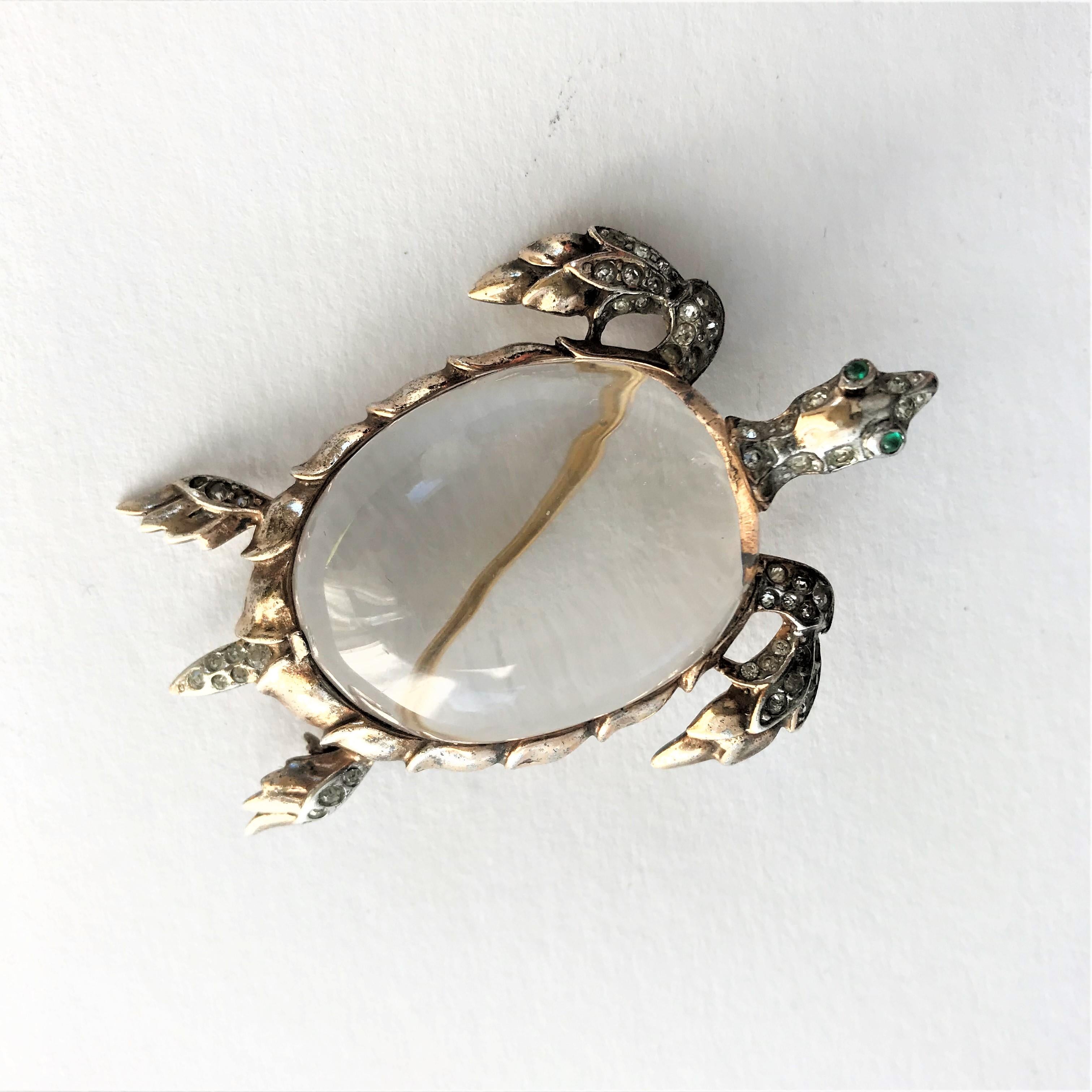JELLY BELLY RABBIT brooch by Trifari USA , sterling silver  gold plated, 1940s  For Sale 6