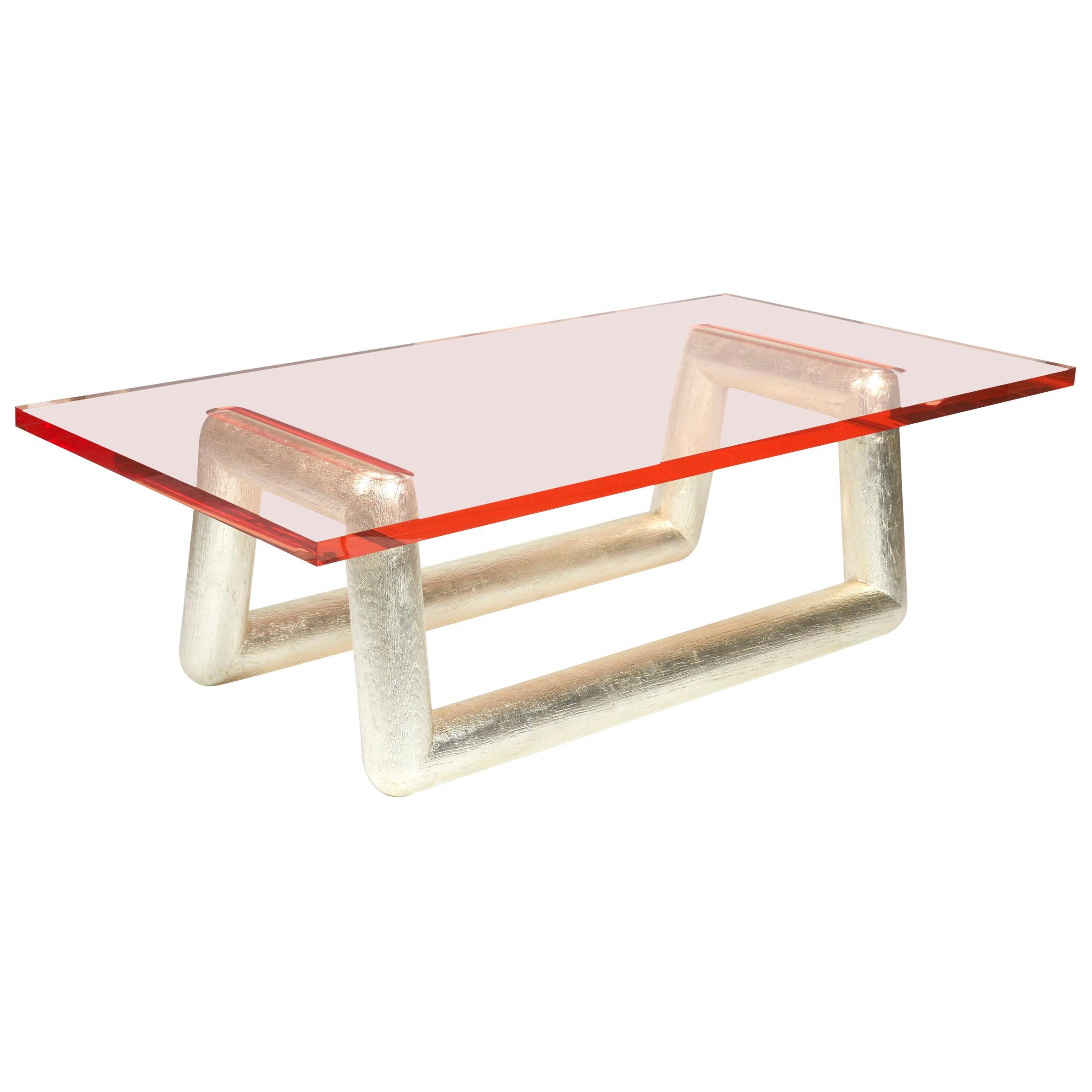 Jelly Coffee Table by Mattia Bonetti. Acrylic and sanded oak. For Sale