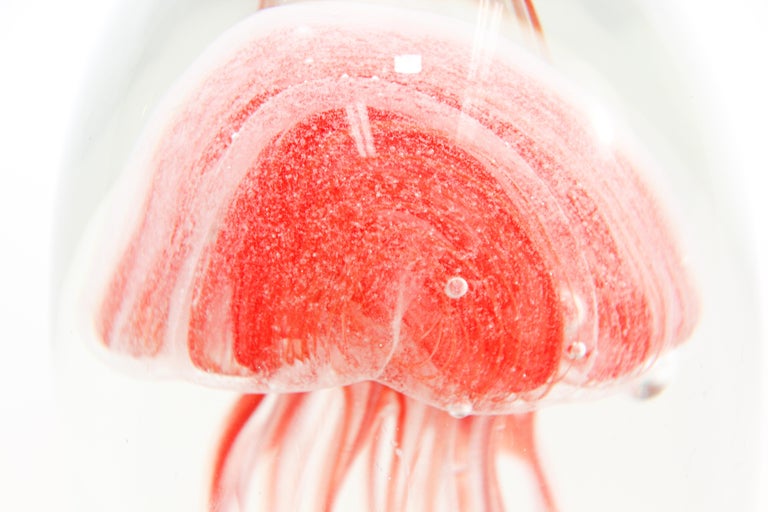 Jelly Fish Murano Style Italian Art Glass Aquarium Paperweight at 1stDibs
