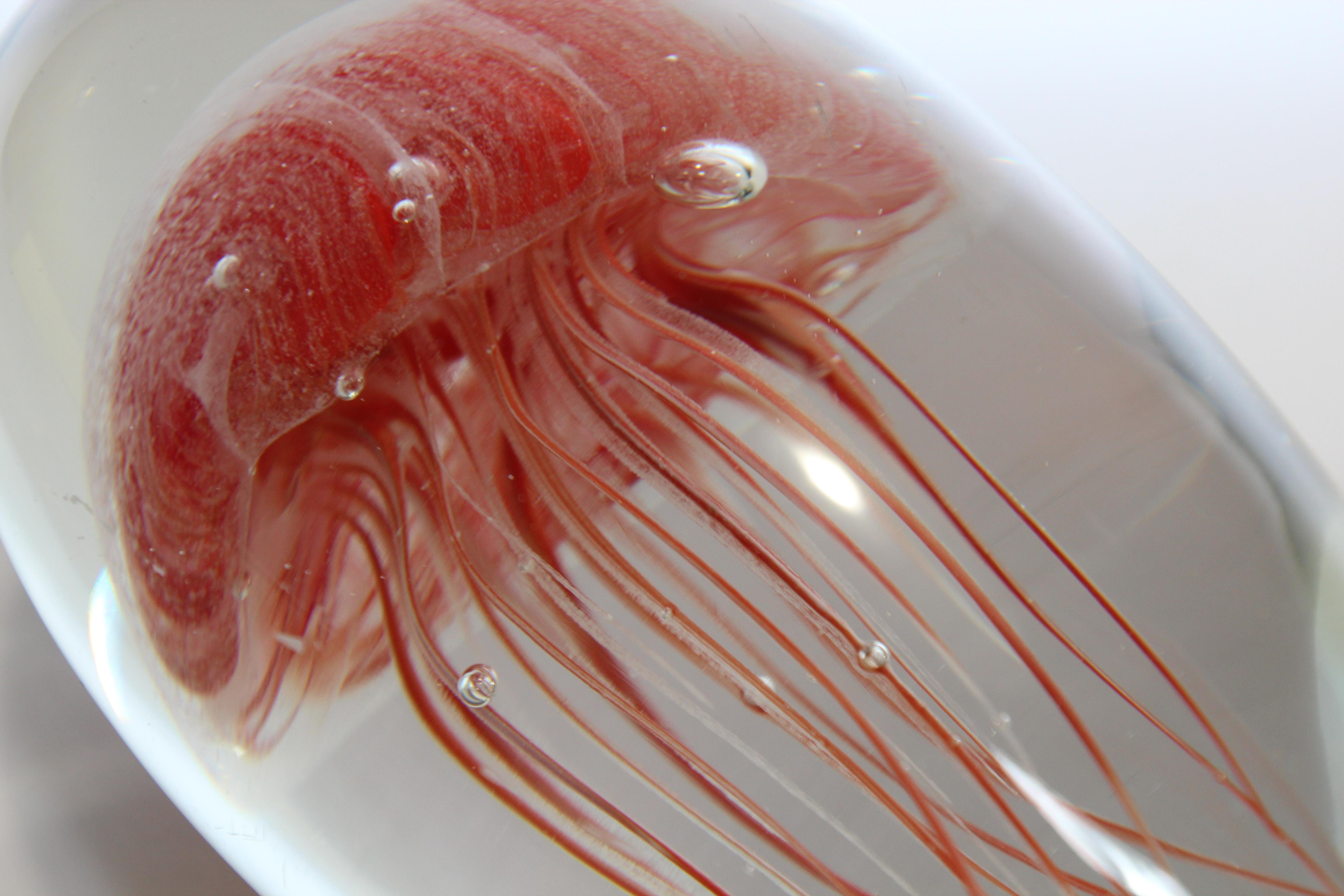 Jelly Fish Murano Style Italian Art Glass Aquarium Paperweight 6