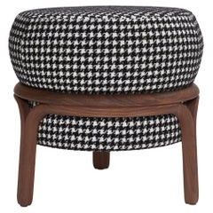 Jelly Stool in black and white Houndstooth fabric by Objective Collection OBJ+