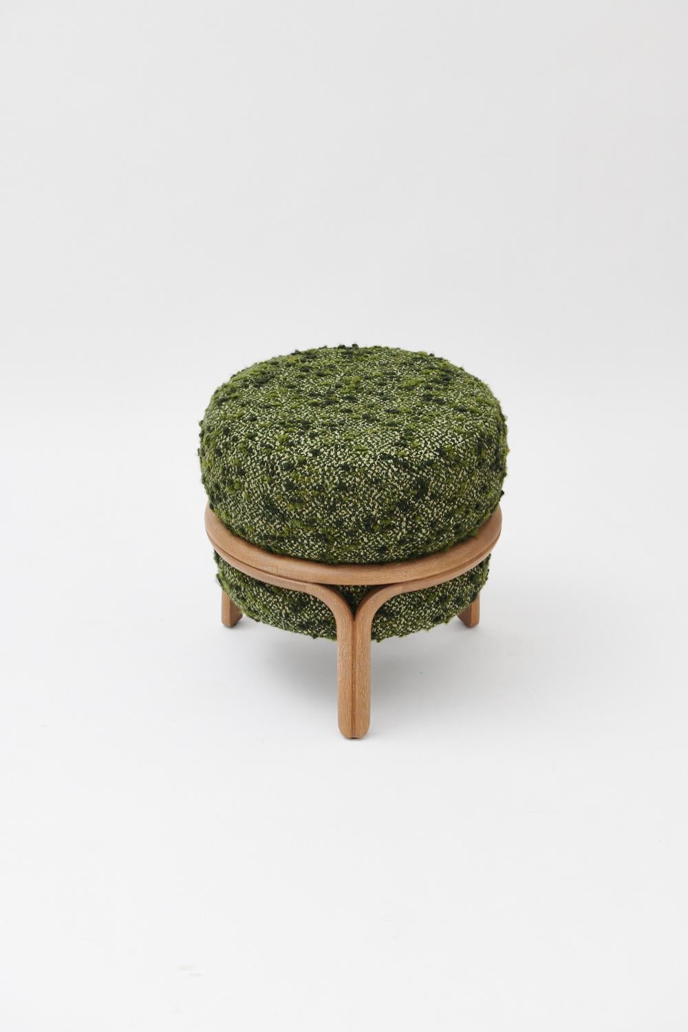 green fabric stool