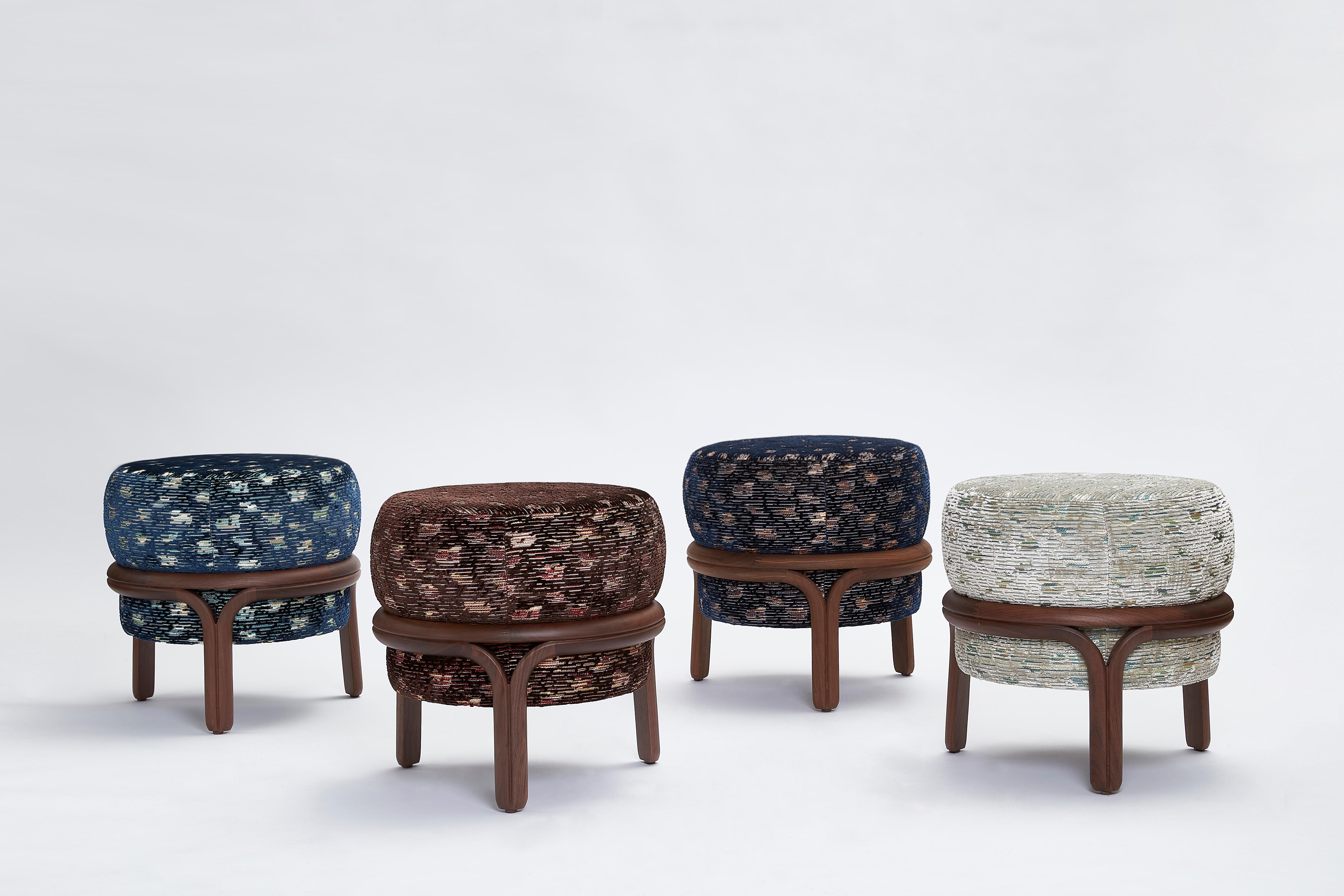 Cinese Sgabello Jelly in tessuto bianco di Objective Collection Objects for Objects+ in vendita