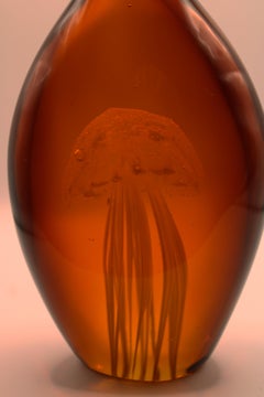 Jellyfish Art Glass Murano Hand blown cinnamon 20th century Italy