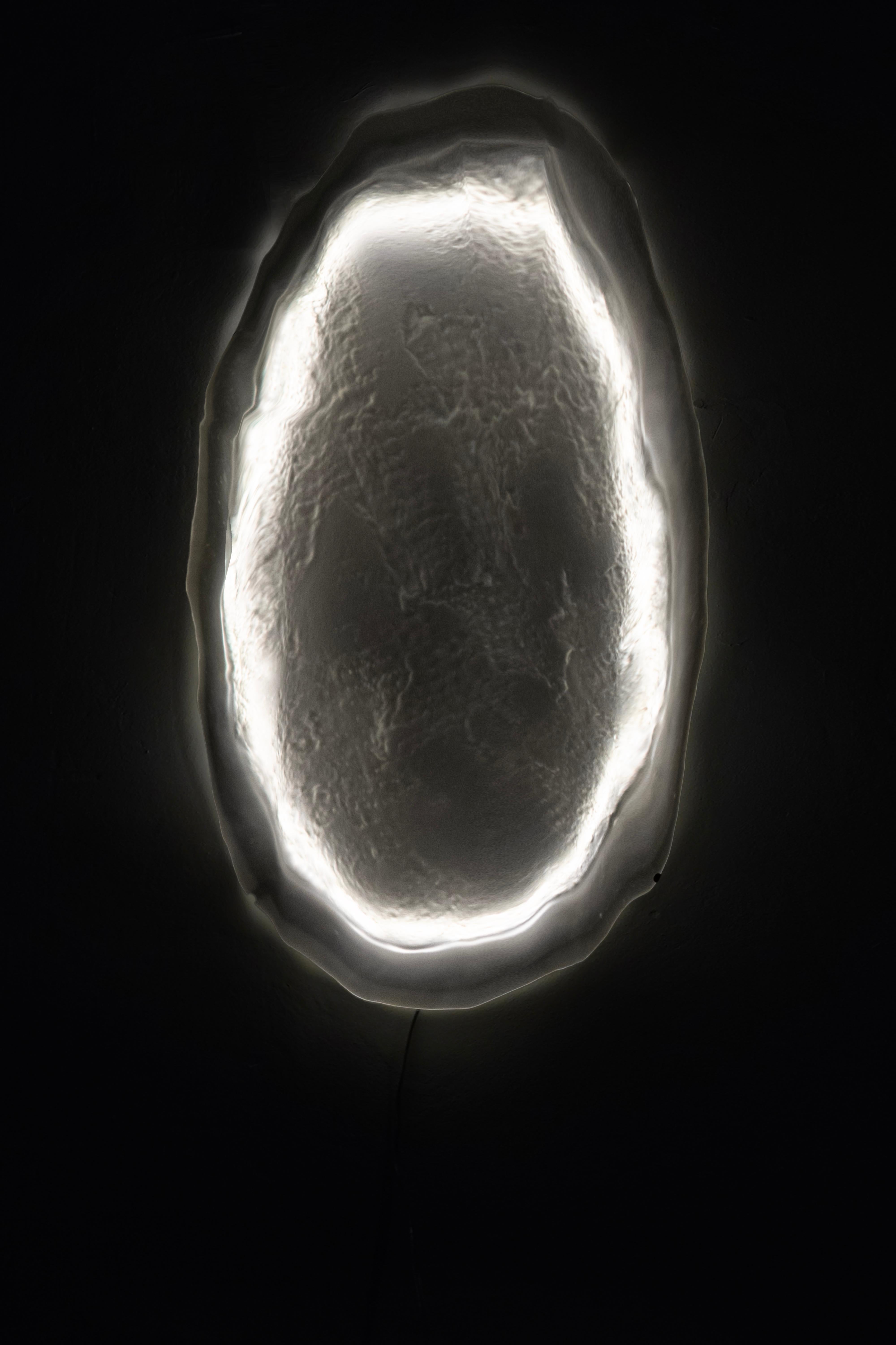 Jellyfish Double Mom Wall Lamp by Fresh Glass
Dimensions: W 100 x D 10 x H 150 cm.
Materials: Glass, Stainless Steel.
Weight: 80 kg.

Luminaire color: Colourless, grey, green.
Light: Led 2700/3000К CRI>90. 10000 lm. 100W
Technique: Kiln glass