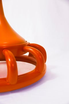 Jellyfish Floor Lamp: Vibrant Orange Artistic Illumination