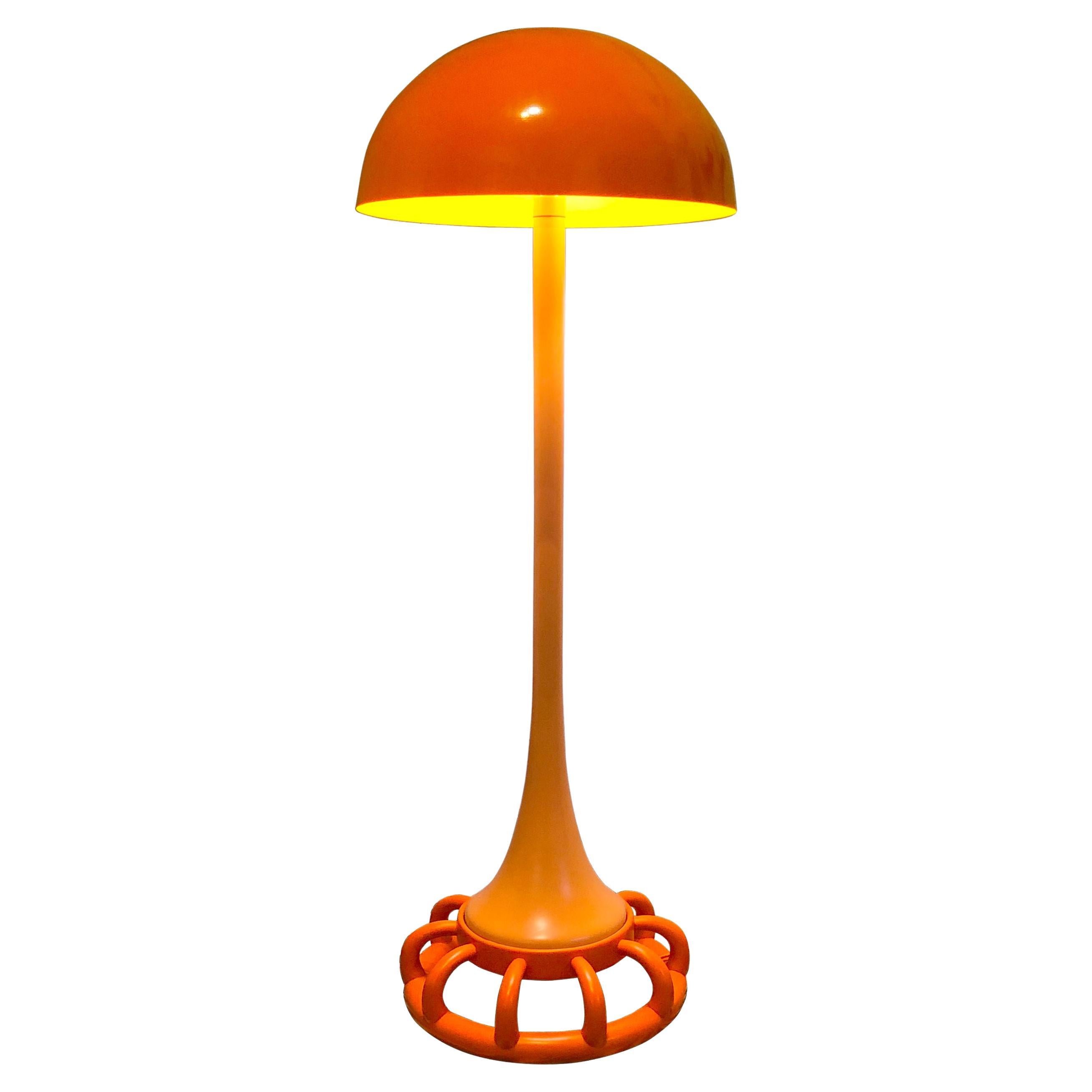 Jellyfish Floor Lamp: Vibrant Orange Artistic Illumination