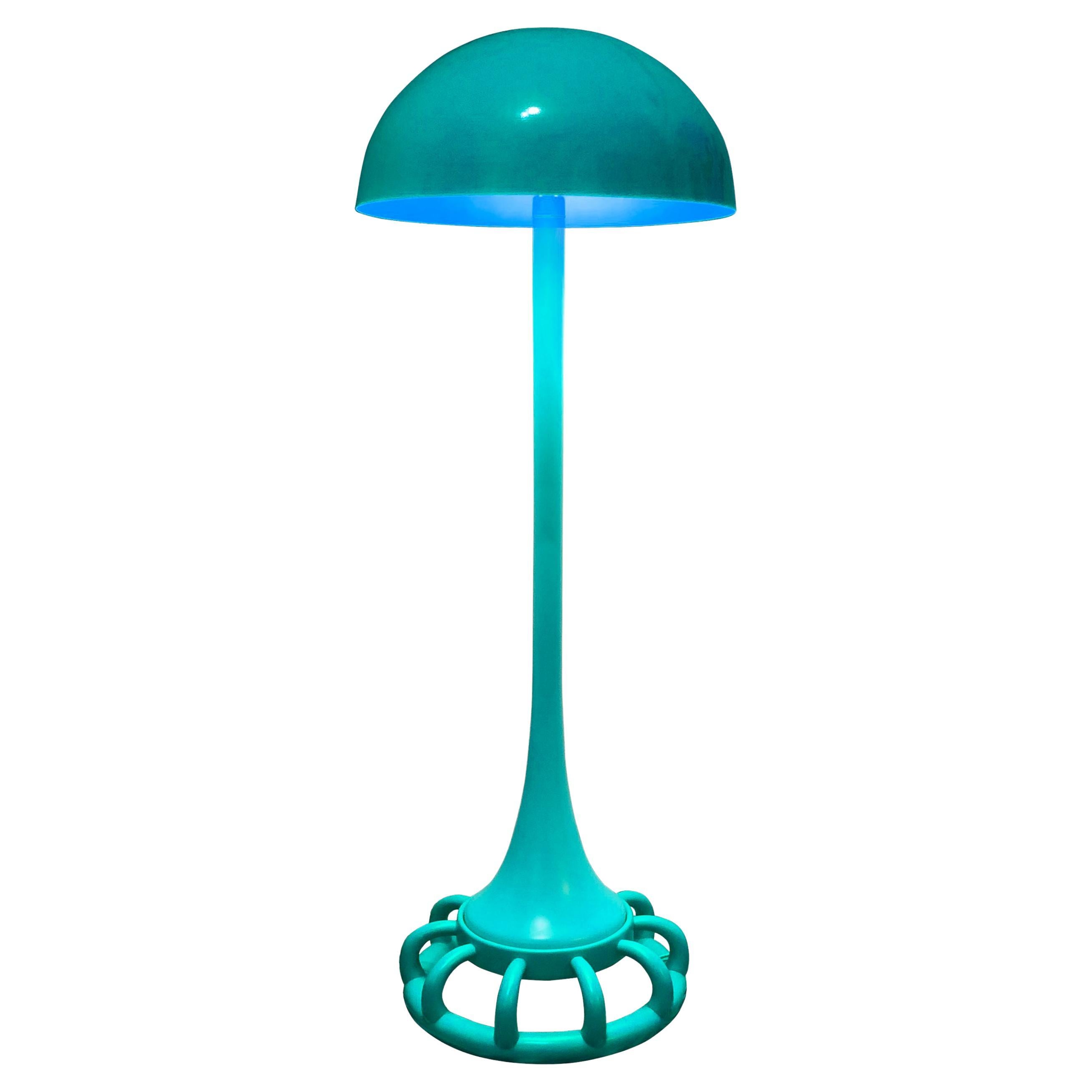 Jellyfish Floor Lamp: Artistic Turquoise Illumination