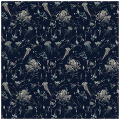 Jellyfish Wallpaper in Navy by 17 Patterns