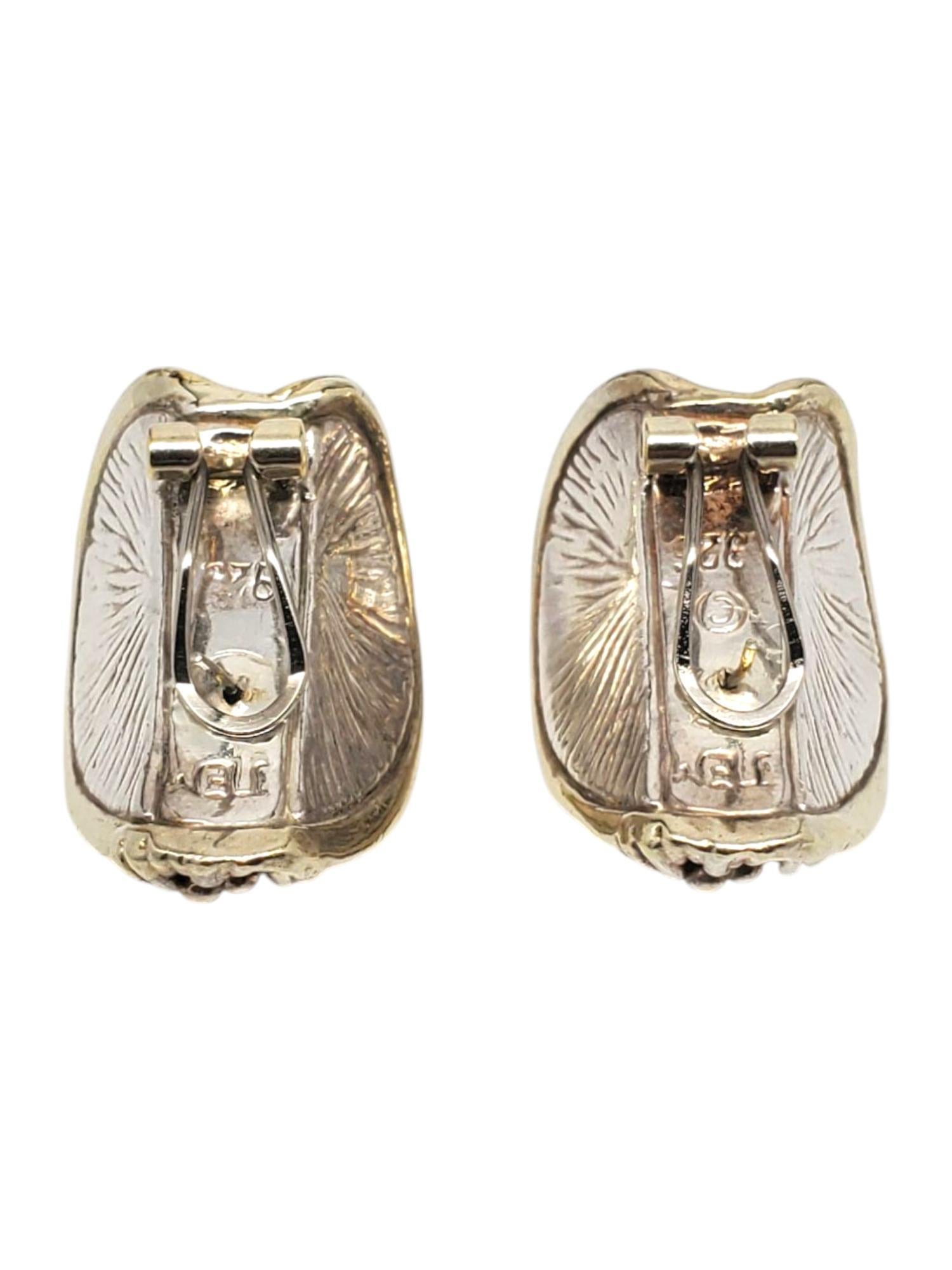 Jem, larges boucles d'oreilles décoratives en argent sterling et plaqué or #20797 en vente 1