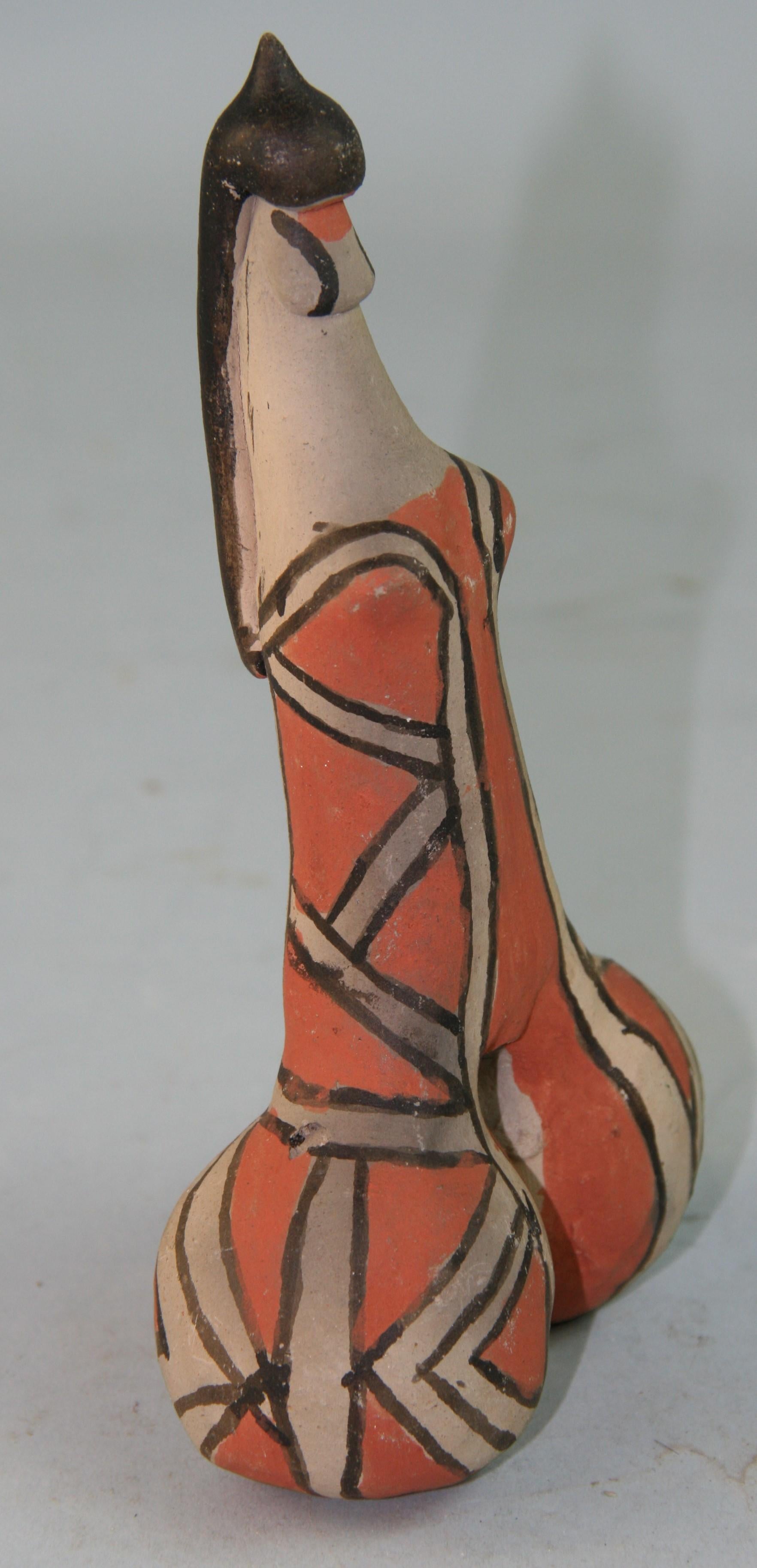 Jemez Pueblo Pottery Fertility Figure 1970's In Good Condition For Sale In Douglas Manor, NY