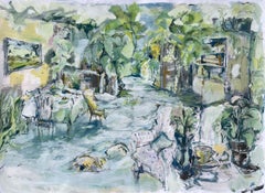 «El diluvio», pintura original, arte abstracto