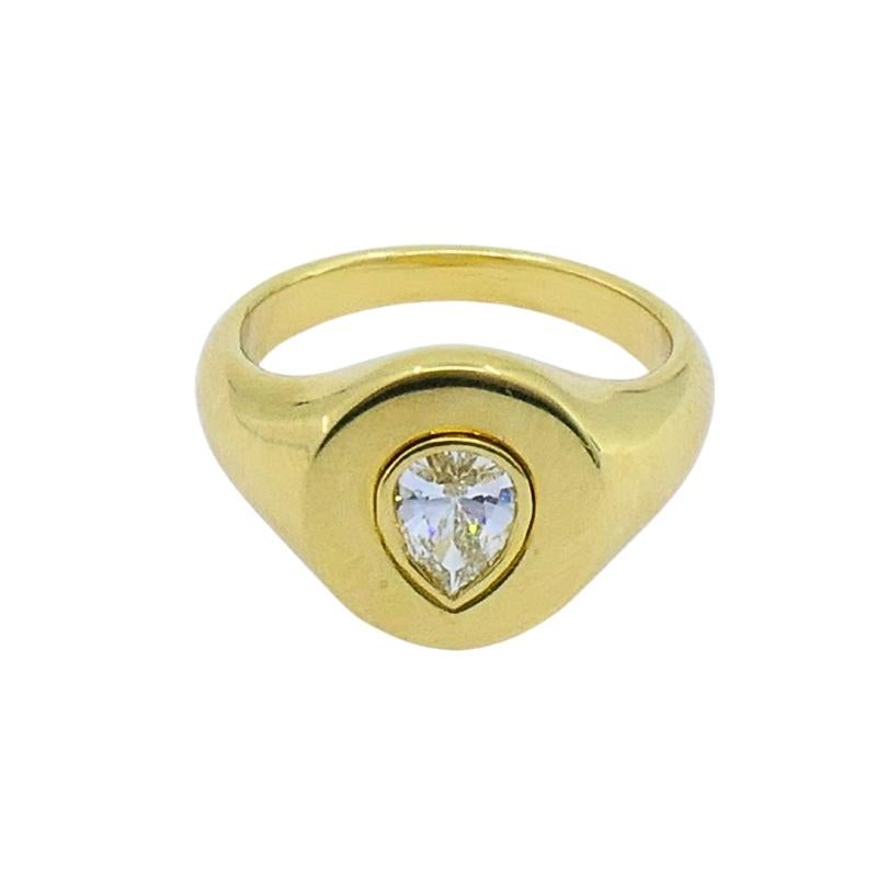 Taglio a goccia Anello con diamante taglio pera in oro 18K di Jemma Wynne in vendita