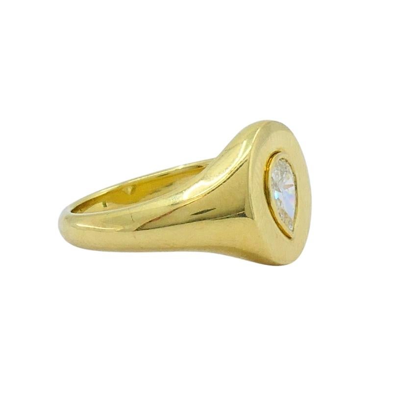 da uomo o donna Anello con diamante taglio pera in oro 18K di Jemma Wynne in vendita