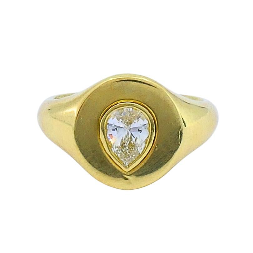Anello con diamante taglio pera in oro 18K di Jemma Wynne in vendita 1