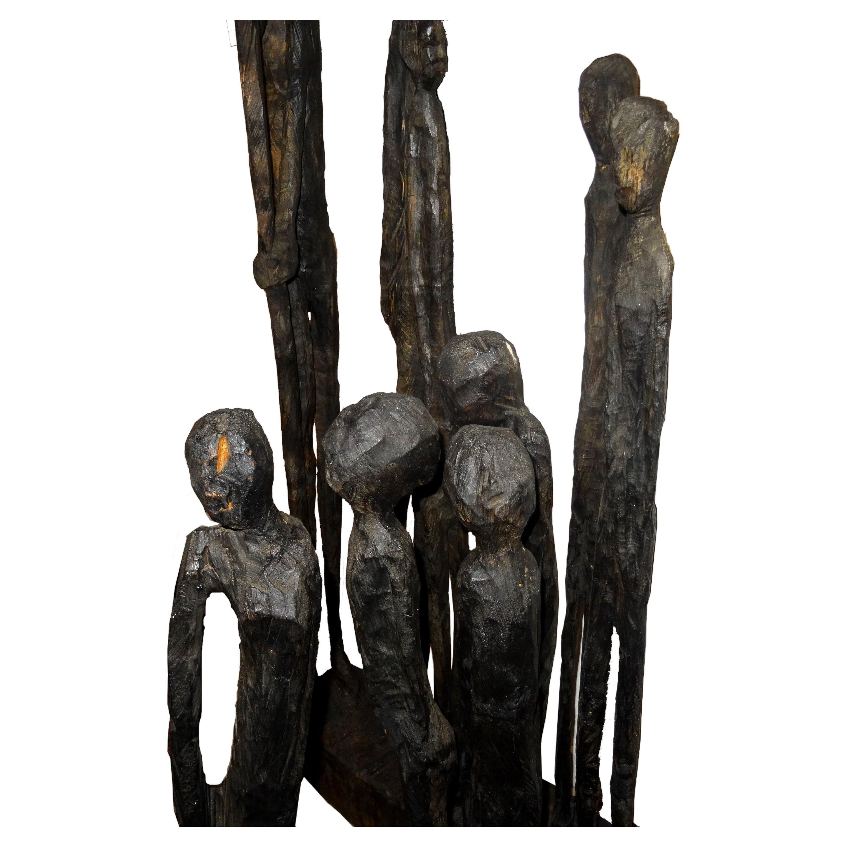 Jems Robert Koko Bi – Holzskulptur im Angebot