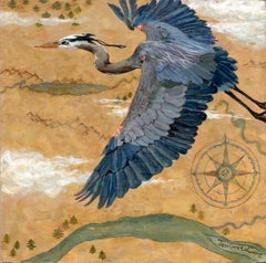 "Northern Flight" (2024) By Jen Greta Cart, Original Acrylic Painting on Panel