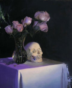 "Effetto ombra" (2024) di Jen Starling, dipinto originale ad olio su natura morta