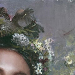 "Spring in Februrary" (2015), Original Female Portrait, Oil Painting on Panel