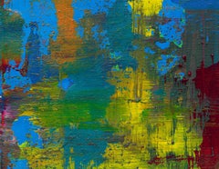 Splish Splash, Original Contemporary Colorful Blue Abstract Painting on Canvas