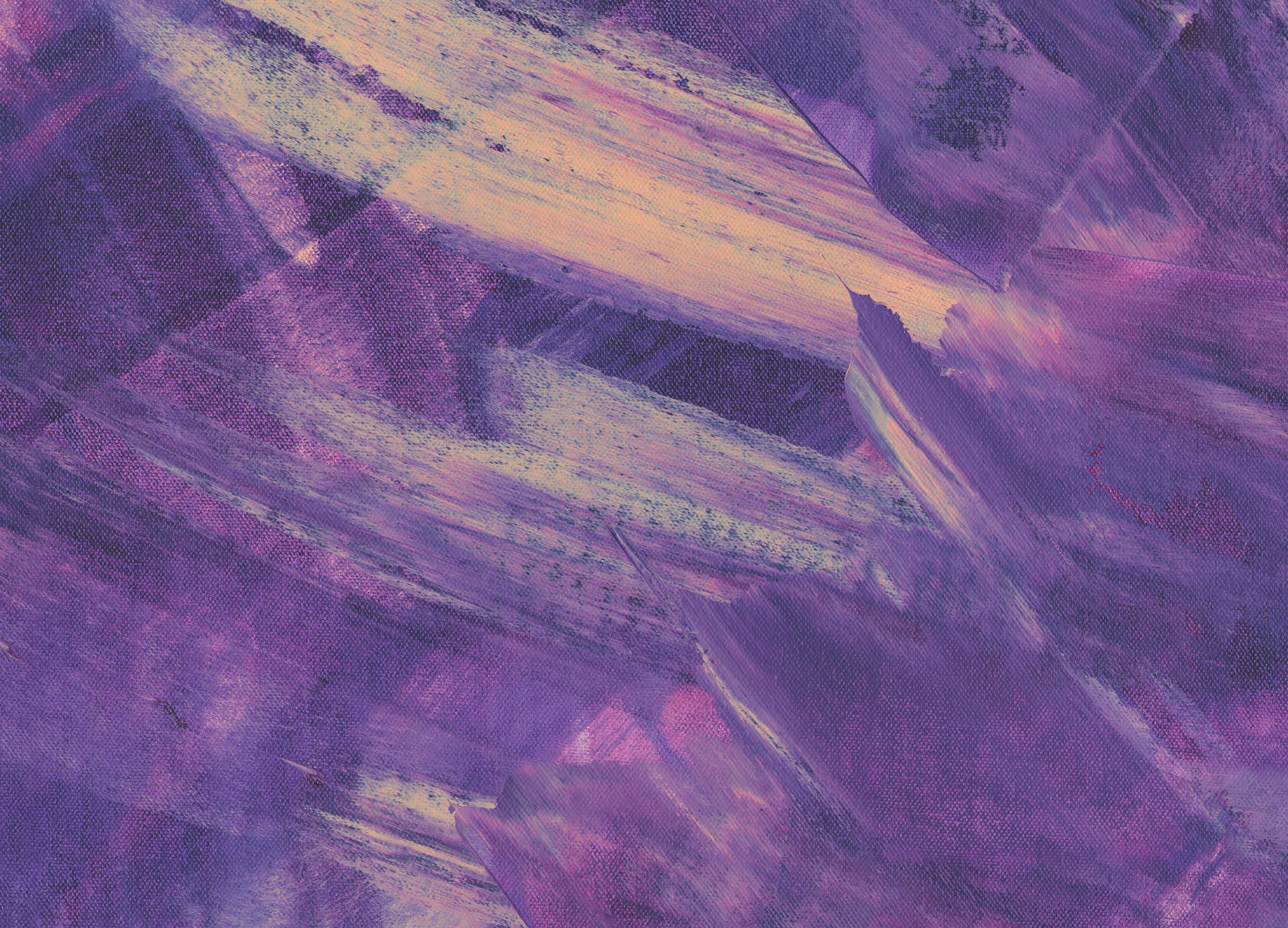 Energía Violeta, Pintura Acrílica Abstracta Contemporánea Original Morada sobre Lienzo 1