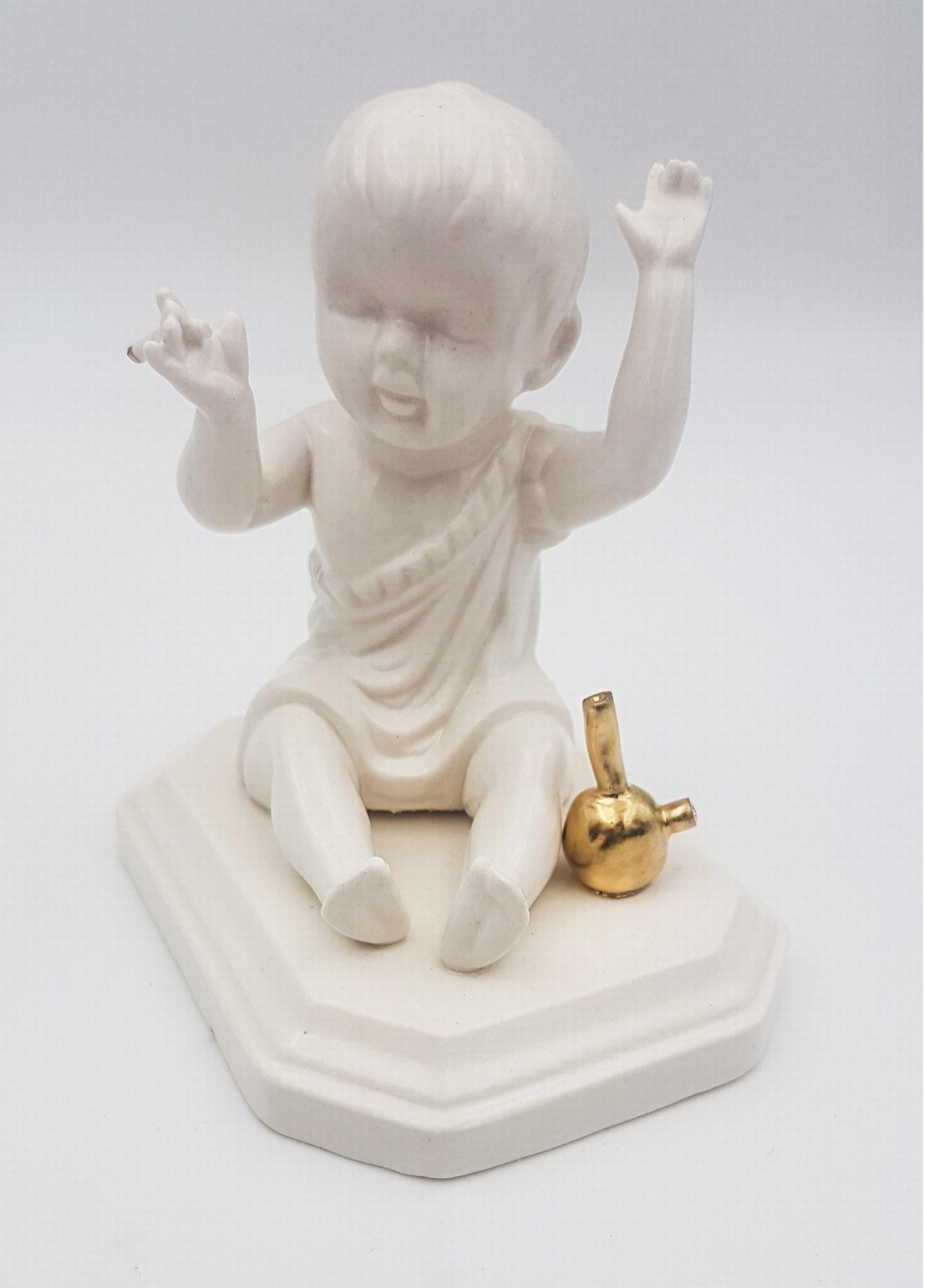 Jen Watson Figurative Sculpture – Bong Baby II (Straßenkunst, Urban Art, Pop Art)