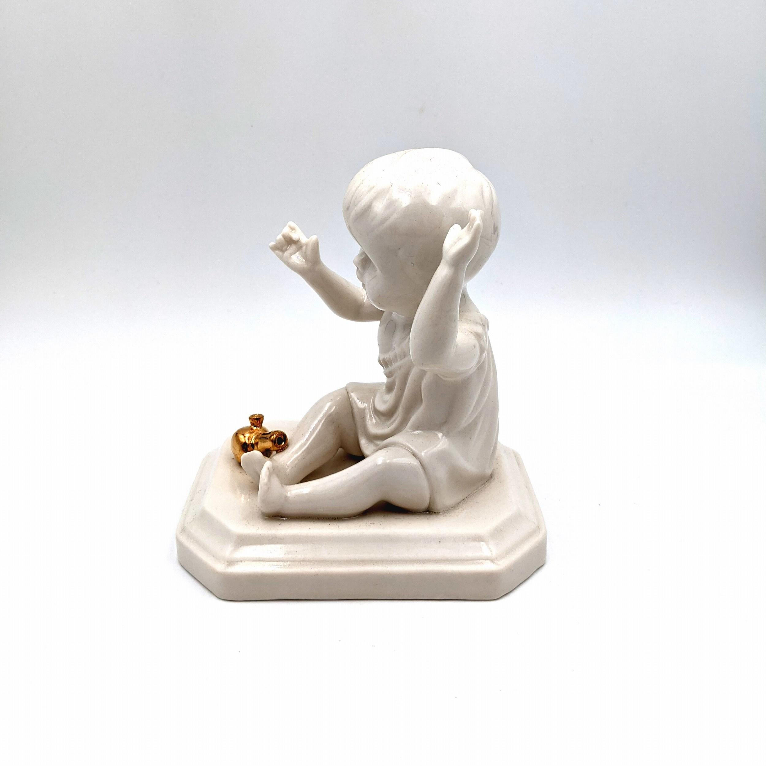 Jen Watson
Bong Baby
Year: 2019
Medium: Porcelain, Glaze, Luster 
Size: 5 x 4.5 x 3.5 inches
COA included

About Jen Watson:

My figurines exist somewhere between relic and homage, honoring the tradition of the figurine and subverting it. I think of