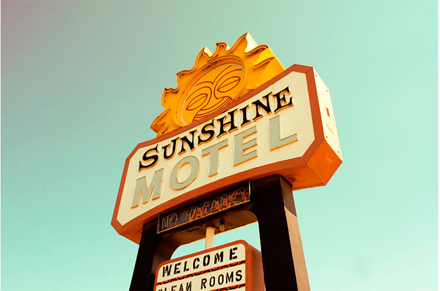 "Sunshine Motel"  Type C Metallic Print  - Photograph by Jen Zahigian