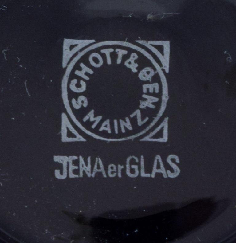 Jena-Glas, Schott & Gen/Mainz, Deutschland. Milchkännchen und Zuckerdose auf einem Tablett.  im Angebot 1