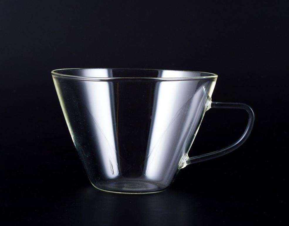 Modern Jena-Glas, Schott & Gen/Mainz, Germany. Three coffee cups with saucers. For Sale