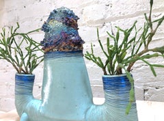 "Jena" Living Sculpture by Monty J, Ceramic, Bismuth Crystal and Mixed-Media