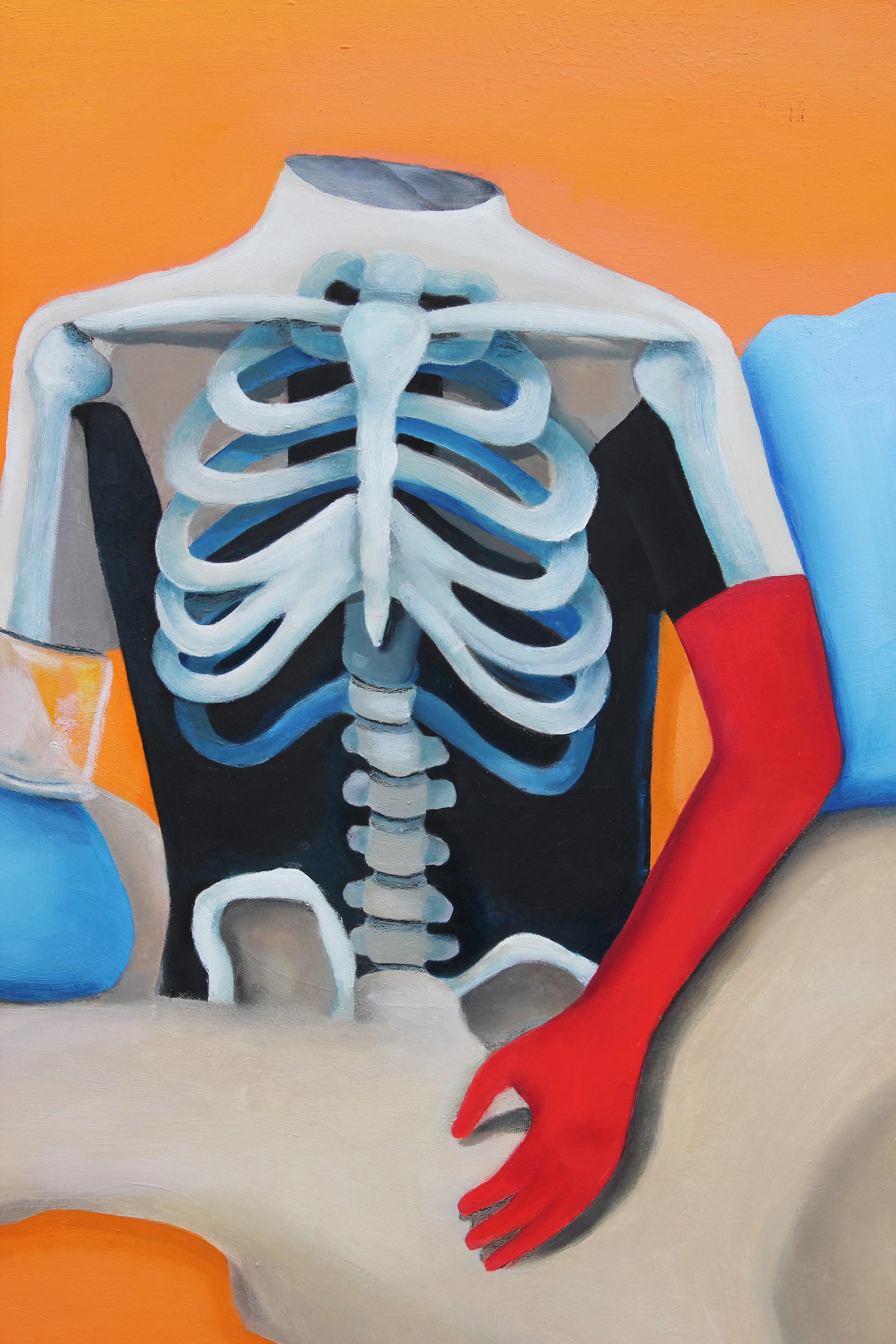 Surrealist Still Life with Skeletal Bust 1