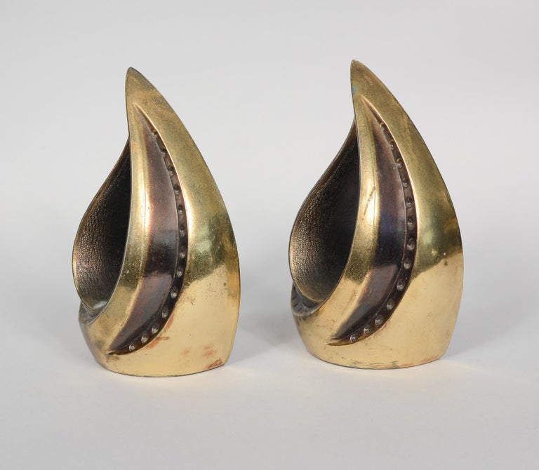 Mid-Century Modern Jenfred Ware Flame Bookends by Ben Seibel for Raymor