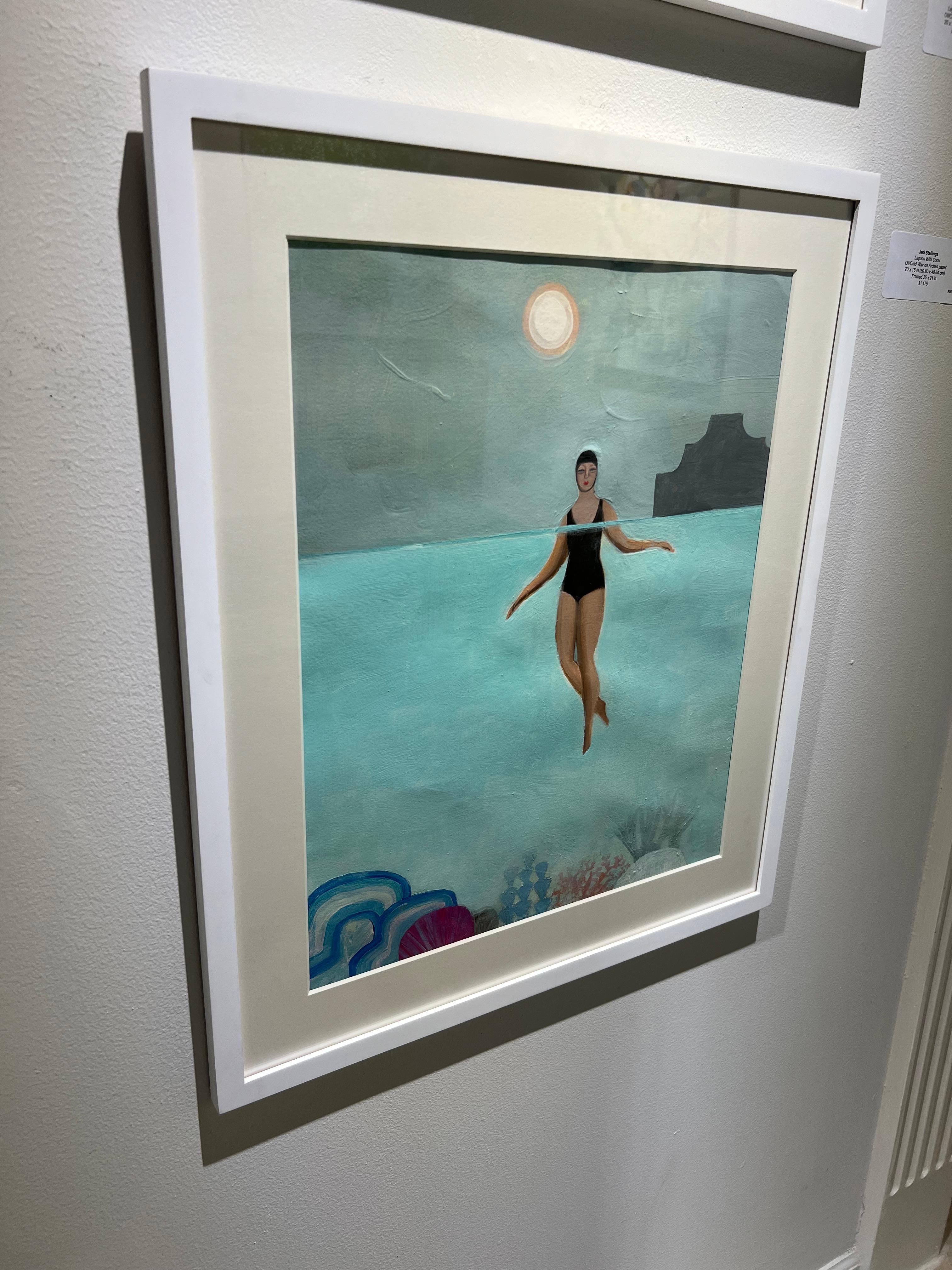 Laguna con corallo - Painting di Jeni Stallings