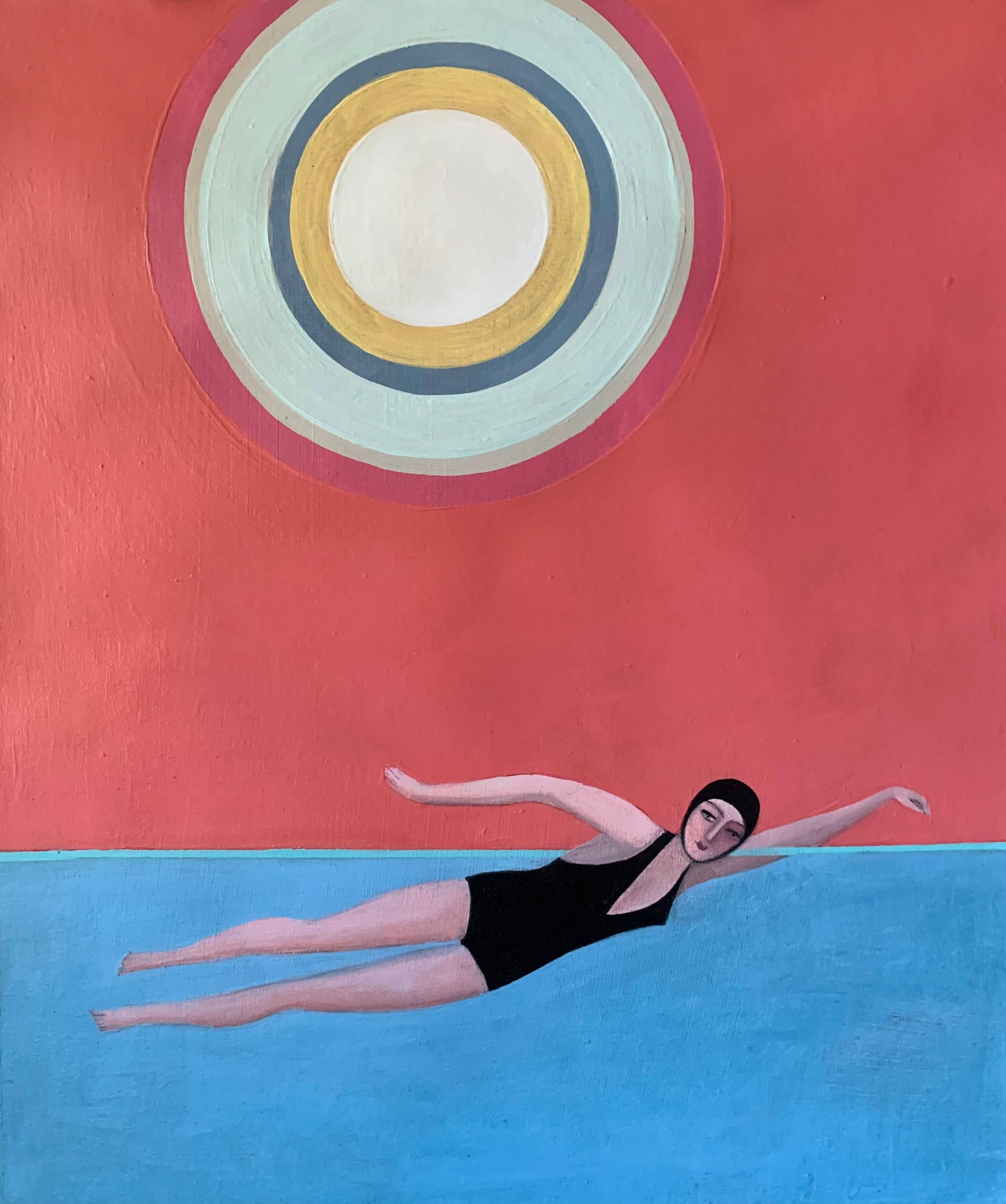 Jeni Stallings Figurative Painting - The Swimmer
