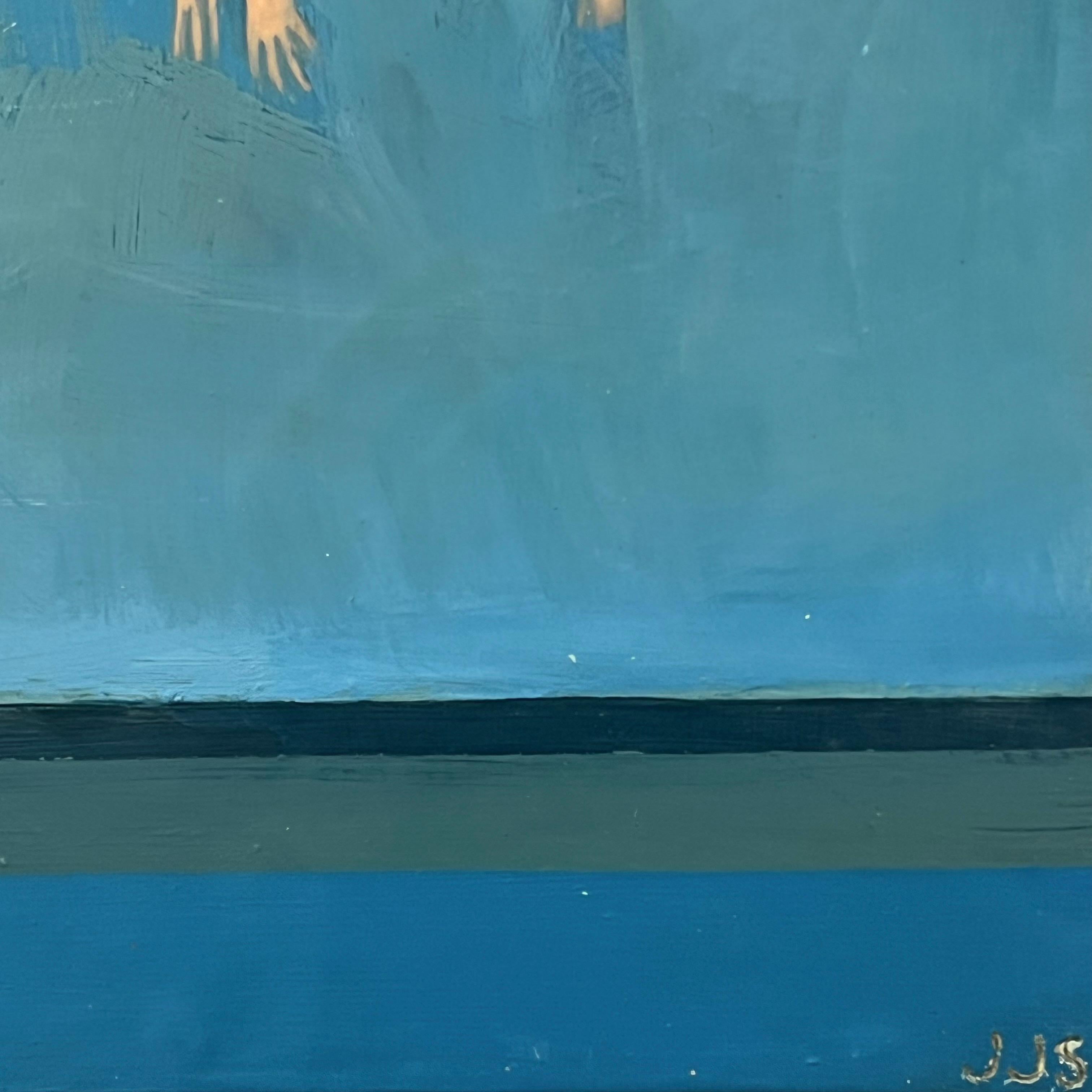 Water Ballet - Blue Figurative Painting by Jeni Stallings