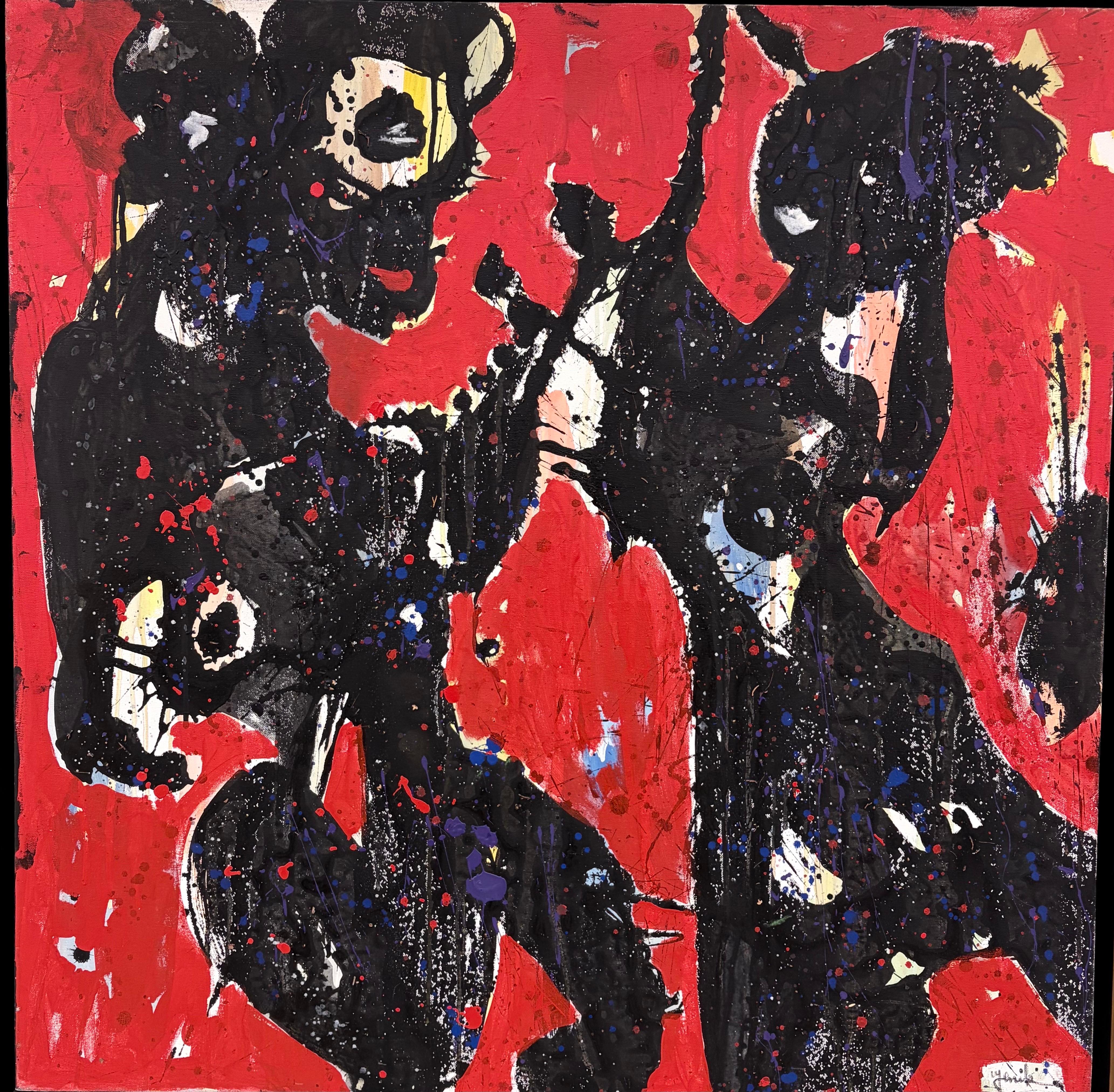 Jenik Cook, Dancing, Painting on Canvas, Contemporary, Framed.