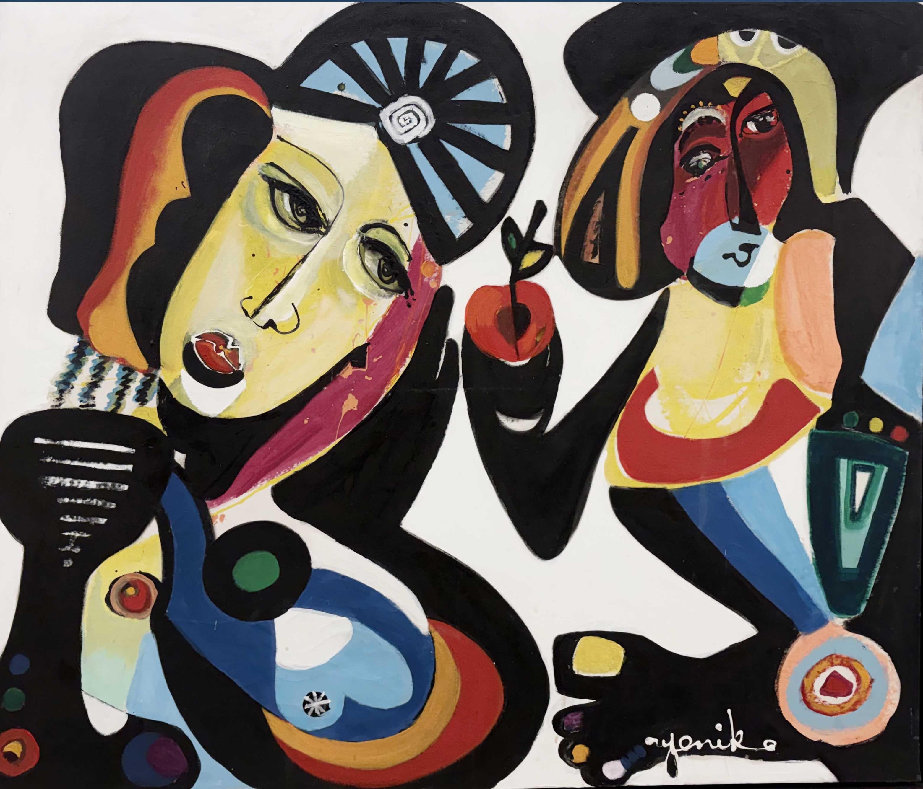 Die Früchte teilen, zeitgenössische Acrylmalerei.